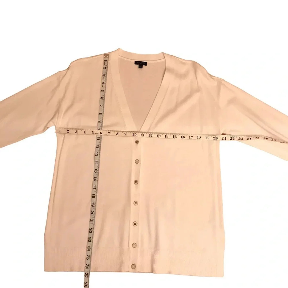 Talbots Girlfriend Cardigan Cream/Ivory Sweater Large Petite NWOT